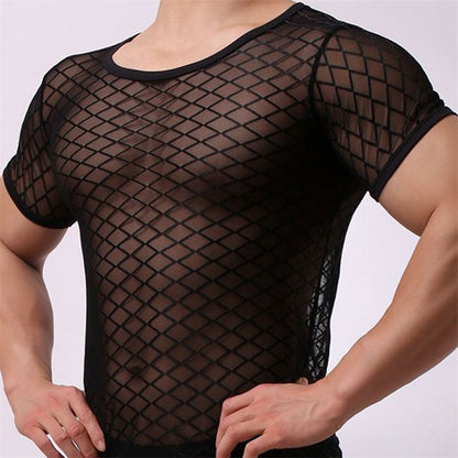 Men Sexy See Through Short Top Breathable Trousers